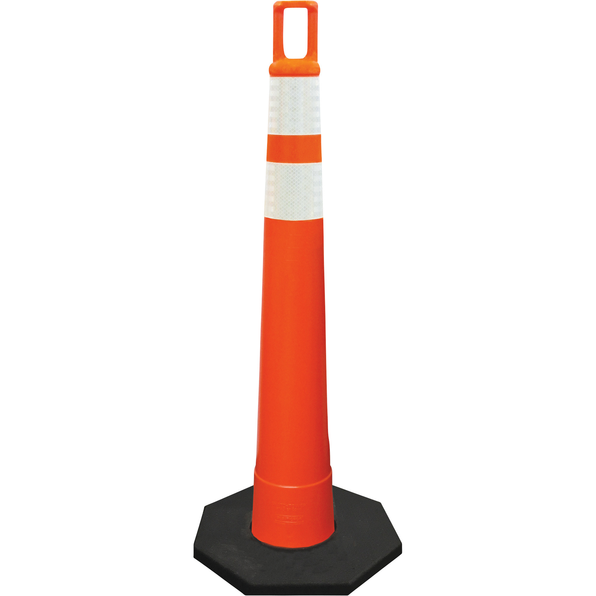 Plasticade Watchtower Stacker Cone with  Handle and 10-Lb. Base, Orange, 47 1/2in.H, Model# 510-O-HIP-4W4W-2-RB10